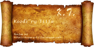 Kozáry Tilla névjegykártya
